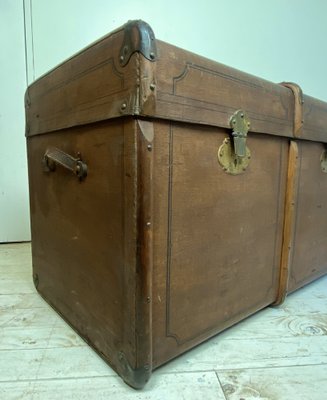 Large Old Travel Trunk Chest Coffee Table, 1900s-WZZ-1153849