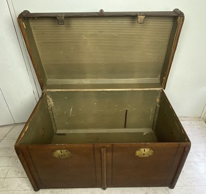 Large Old Travel Trunk Chest Coffee Table, 1900s-WZZ-1153849