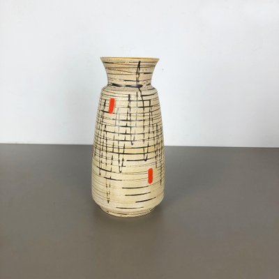 Large Op Art Abstract German Pottery Floor Vase by Bay Ceramics, 1960s-QZ-1099334