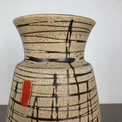 Large Op Art Abstract German Pottery Floor Vase by Bay Ceramics, 1960s-QZ-1099334