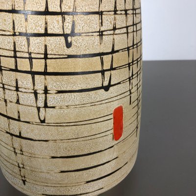 Large Op Art Abstract German Pottery Floor Vase by Bay Ceramics, 1960s