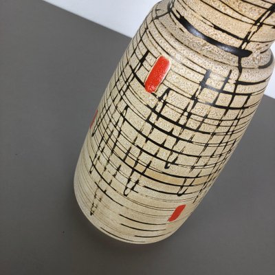 Large Op Art Abstract German Pottery Floor Vase by Bay Ceramics, 1960s-QZ-1099334