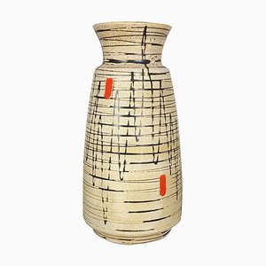 Large Op Art Abstract German Pottery Floor Vase by Bay Ceramics, 1960s-QZ-1099334