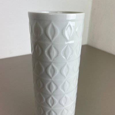 Large Op Art Biscuit Porcelain German Vase from Ak Kaiser, Germany, 1970s-QZ-1053363