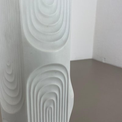 Large Op Art Biscuit Porcelain Vase by AK Kaiser, 1970s