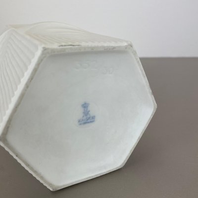 Large Op Art Biscuit Porcelain Vase by AK Kaiser, 1970s