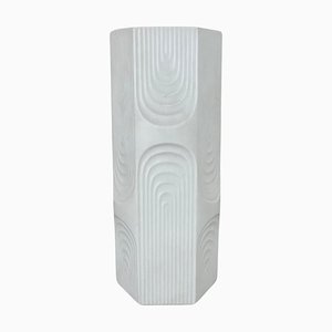 Large Op Art Biscuit Porcelain Vase by AK Kaiser, 1970s-QZ-1814029