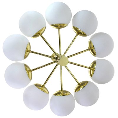 Large Opal Globes Chandelier from Kaiser, Germany, 1970s-UGR-1086000