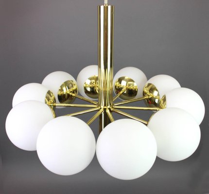 Large Opal Globes Chandelier from Kaiser, Germany, 1970s-UGR-1086000