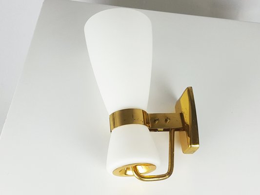 Large Opaline Glass and Brass Sconce 2118 from Stilnovo, 1959-RD-1722456