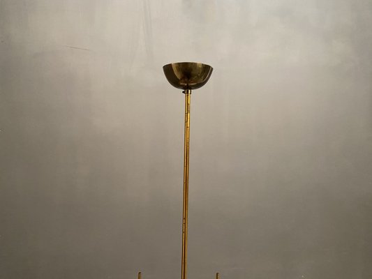 Large Opaline Glass Chandelier from Stilnovo, 1950s-JJC-683068