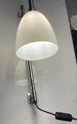 Large Opaline Glass Chrome Sconces, 1970s, Set of 2-JJC-1795592