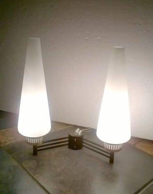 Large Opaline Glass Sconces from Stilnovo, 1950s, Set of 3-EI-162371