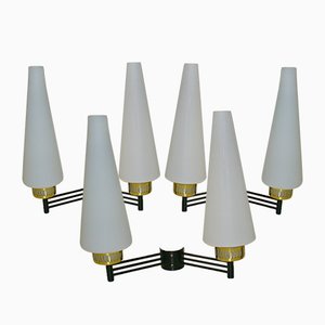 Large Opaline Glass Sconces from Stilnovo, 1950s, Set of 3-EI-162371