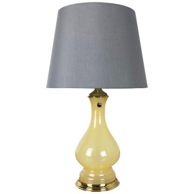 Large Opaline Murano Glass Table Lamp from Cenedese Vetri, 1960s-QZ-1053056