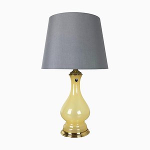 Large Opaline Murano Glass Table Lamp from Cenedese Vetri, 1960s-QZ-1053056