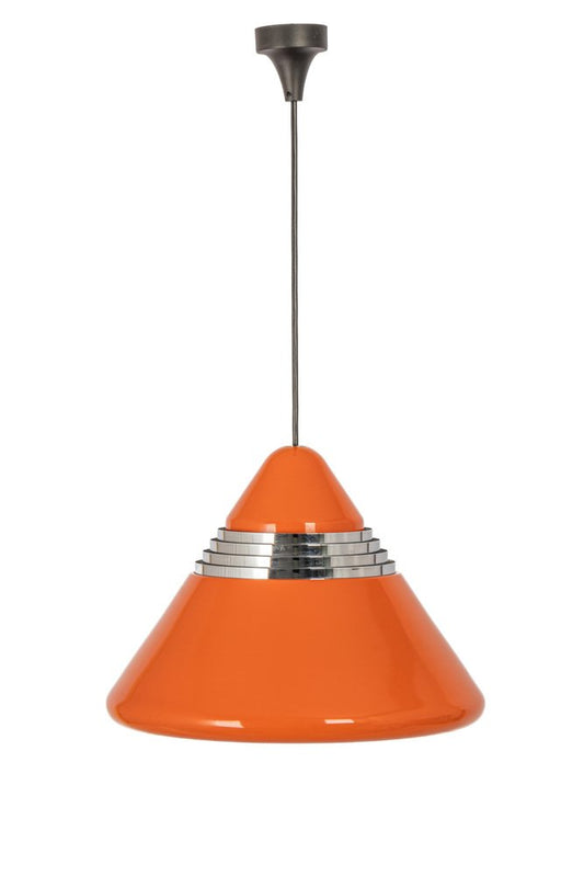 Large Orange Pendant Light by Kazuo Motozawa, 1970s