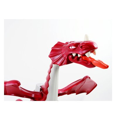 Large Original Red Dragon and Playmobil Knight in Plastic, 1990s-JG-1786336