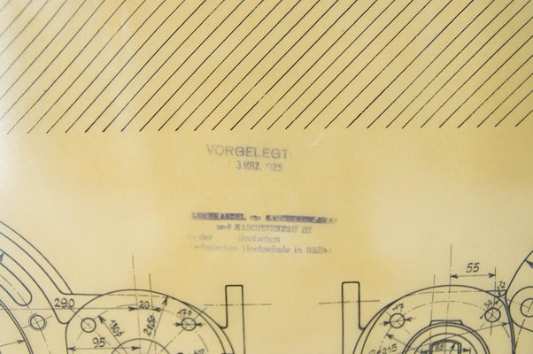 Large Original Technical Drawing of Air Compressor, 1925-TZ-865523