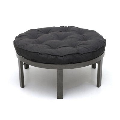 Large Ottoman in Metal and Anthracite Fabric, 1970s-EZ-910662