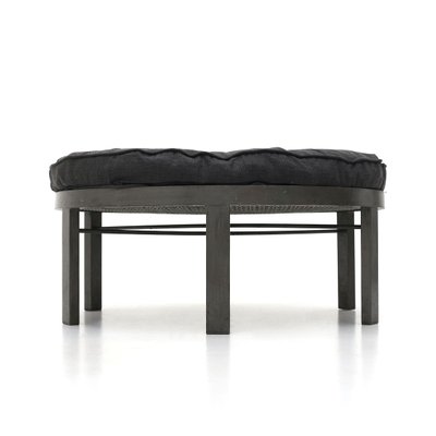 Large Ottoman in Metal and Anthracite Fabric, 1970s-EZ-910662