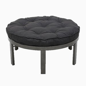 Large Ottoman in Metal and Anthracite Fabric, 1970s-EZ-910662