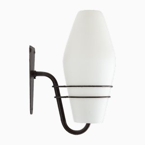 Large Outdoor Lamp in Metal and Opal Glass-NHX-2042158