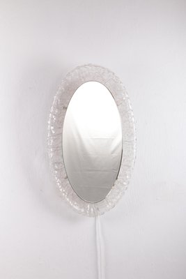 Large Oval Acrylic Glass Mirror with Lighting, Germany, 1960s-EZZ-1361095