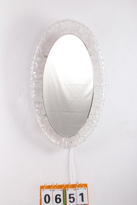 Large Oval Acrylic Glass Mirror with Lighting, Germany, 1960s-EZZ-1361095