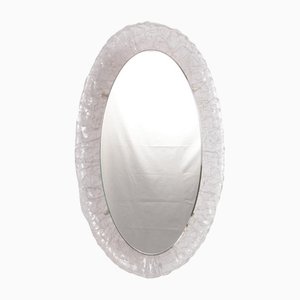 Large Oval Acrylic Glass Mirror with Lighting, Germany, 1960s-EZZ-1361095