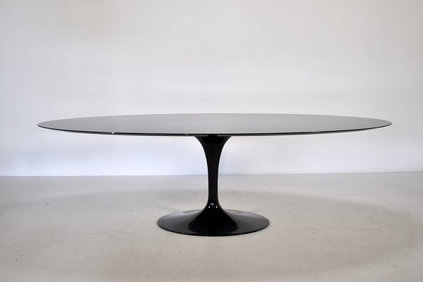 Large Oval Black Marble Tulip Dining Table by Eero Saarinen for Knoll Studio, 1990s-TEA-1620521