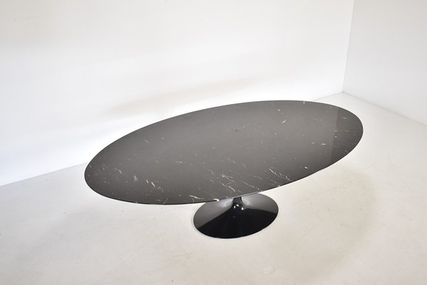 Large Oval Black Marble Tulip Dining Table by Eero Saarinen for Knoll Studio, 1990s-TEA-1620521