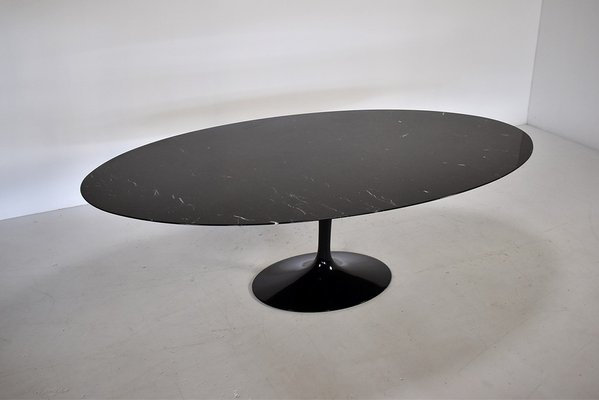 Large Oval Black Marble Tulip Dining Table by Eero Saarinen for Knoll Studio, 1990s-TEA-1620521