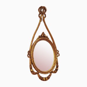 Large Oval Carved and Gilded Mirror with Bows, Roses and Love Knot, 1950s-EFY-2016641