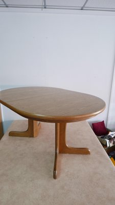 Large Oval Dining Table with 3 Extension Panels in Solid Oak, Denmark-KK-1357952