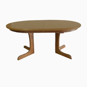 Large Oval Dining Table with 3 Extension Panels in Solid Oak, Denmark-KK-1357952