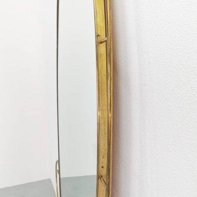 Large Oval Floor Mirror in Brass, 1950s-PRS-1740502