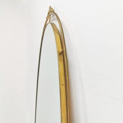 Large Oval Floor Mirror in Brass, 1950s-PRS-1740502