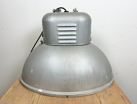 Large Oval Industrial Polish Factory Pendant Lamp from Predom Mesko, 1960s-CGF-1423035