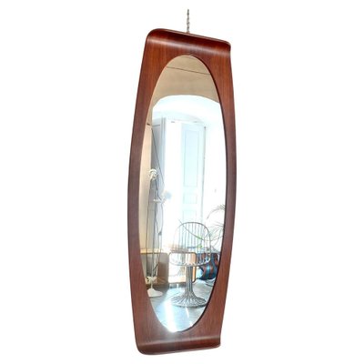 Large Oval Mirror in Rosewood by Campo & Graffi, 1950s-TOI-2043570