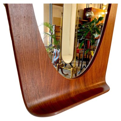 Large Oval Mirror in Rosewood by Campo & Graffi, 1950s-TOI-2043570