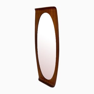 Large Oval Mirror in Rosewood by Campo & Graffi, 1950s-TOI-2043570