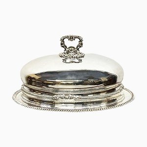 Large Oval Silver Plated Domed Dish or Food Cover-UCH-1224879