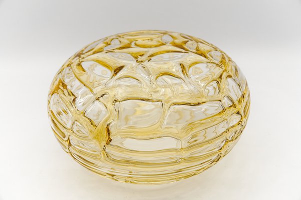 Large Oval Yellow Murano Glass Ball Pendant Lamp from Doria Leuchten, Germany, 1960s-KQB-1744417