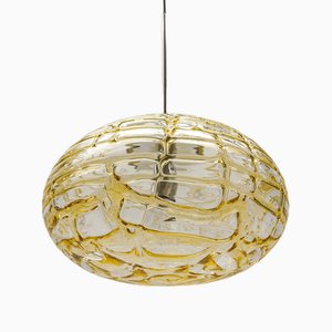 Large Oval Yellow Murano Glass Ball Pendant Lamp from Doria Leuchten, Germany, 1960s-KQB-1744417