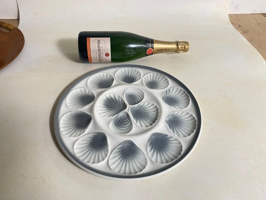 Large Oyster Plate in Grey Ceramic by Moulin des Loups, France, 1960s-UR-1791903