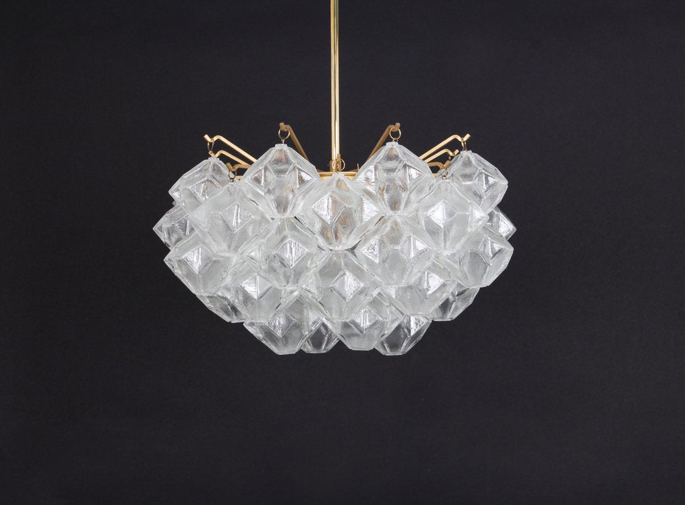 Large Pagoda Glass Chandelier from Kalmar, Austria, 1960s