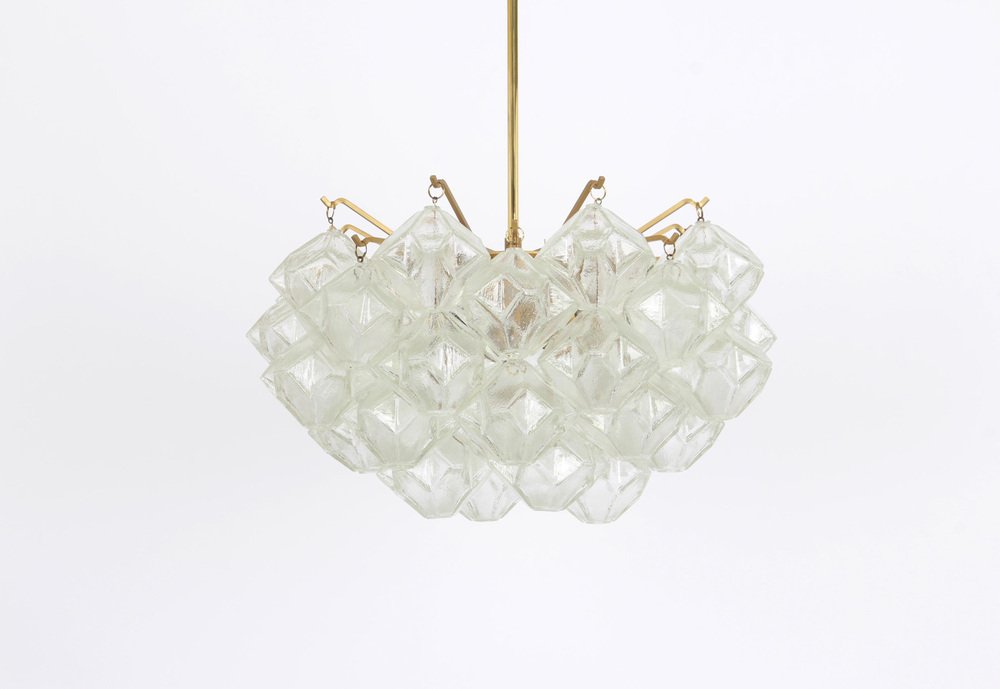 Large Pagoda Glass Chandelier from Kalmar, Austria, 1960s