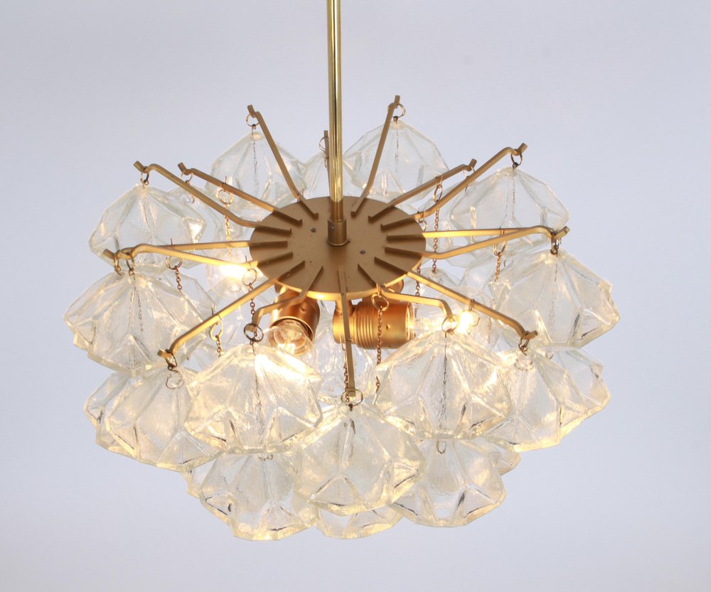 Large Pagoda Glass Chandelier from Kalmar, Austria, 1960s