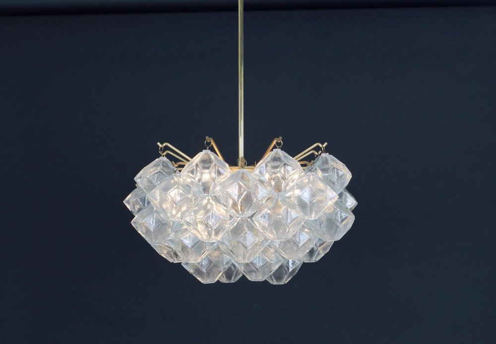 Large Pagoda Glass Chandelier from Kalmar, Austria, 1960s